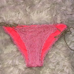 Hot pink swim cheeky swim bottoms